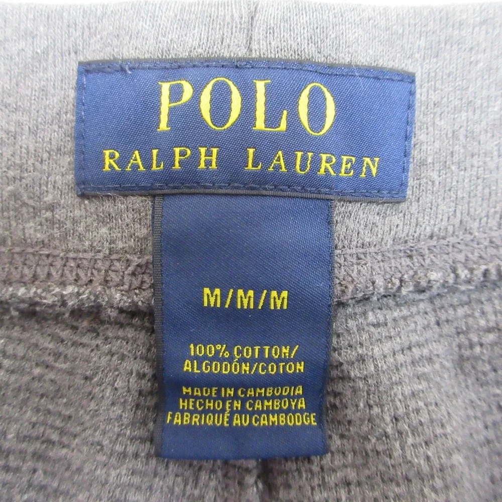 Polo Ralph Lauren Waffle Knit Lounge Short Men M Gray Thermal Drawstring Comfort